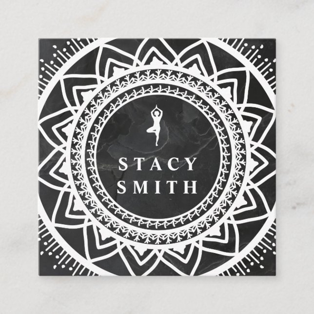 Yoga | Meditation Retreat | Mandala Fyrkantigt Visitkort (Framsida)