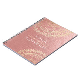 Yoga Meditation Rosa Gold Foil Mandala Anteckningsbok