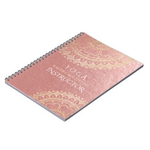 Yoga Meditation Rosa Gold Foil Mandala Anteckningsbok
