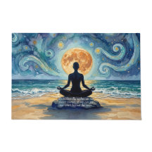 Yoga Meditation Stjärnklar Natt Himmel Måne Ocean