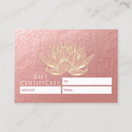 YOGA Meditation Studio Gift Certificate Guld Lotus Rabattkort