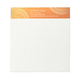 Yoga Meditation Teacher Modern Orange Guld Mandala Anteckningsblock