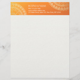 Yoga Meditation Teacher Modern Orange Guld Mandala Brevhuvud