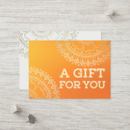 Yoga Meditation Teacher Modern Orange Guld Mandala Rabattkort