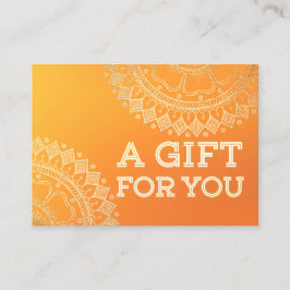 Yoga Meditation Teacher Modern Orange Guld Mandala Rabattkort