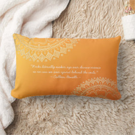 Yoga Meditation Teacher Orange Guld Mandala citat Lumbarkudde