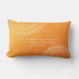 Yoga Meditation Teacher Orange Guld Mandala citat Lumbarkudde
