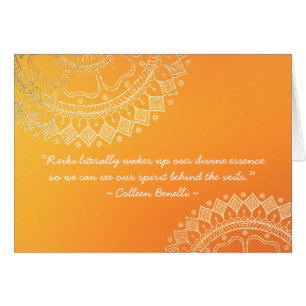 Yoga Meditation Teacher Orange Guld Mandala citat OBS Kort