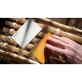 Yoga Meditation Teacher Orange Guld Mandala citat Vykort
