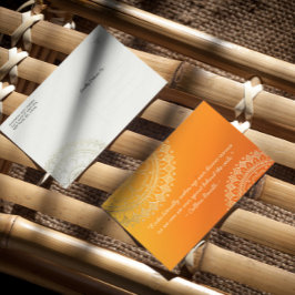 Yoga Meditation Teacher Orange Guld Mandala citat Vykort