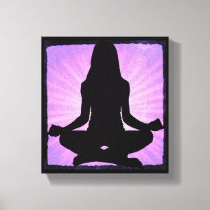 Yoga Meditation Zen Linneduk Canvas Väggkonst