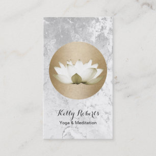 Yoga- & meditationlärareguld cirklar & lotusblomm visitkort