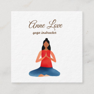 Yoga, Meditations Kvadrat Visitenkort Fyrkantigt Visitkort