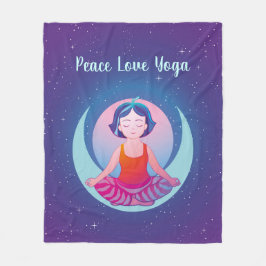 Yoga meditationsflicka fleecefilt