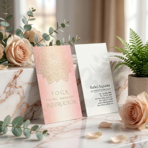 YOGA Meditationsinstruktör Chic Roséguld Mandala Visitkort