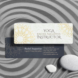 Yoga-meditationsinstruktör Guldblommig Mandala Mini Visitkort
