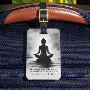 Yoga-meditationsinstruktör lotuspos ink-målning bagagebricka