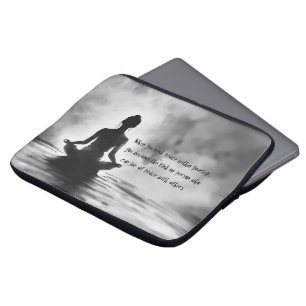 Yoga-meditationsinstruktör lotuspos ink-målning laptop fodral