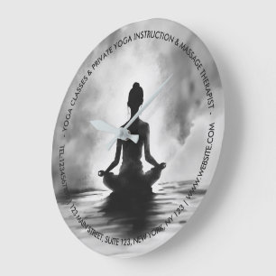 Yoga-meditationsinstruktör lotuspos ink-målning stor klocka