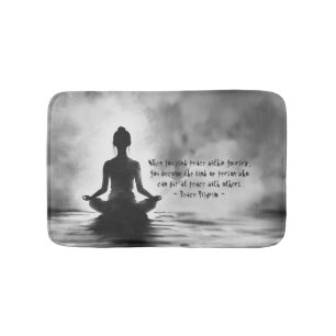 Yoga-meditationsinstruktör lotuspos ink teckning badrumsmatta
