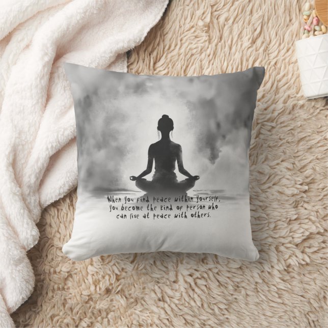 Yoga-meditationsinstruktör lotuspos ink teckning kudde (Filt)