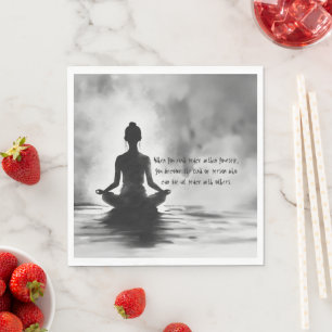 Yoga-meditationsinstruktör lotusposition bläckmåln pappersservett
