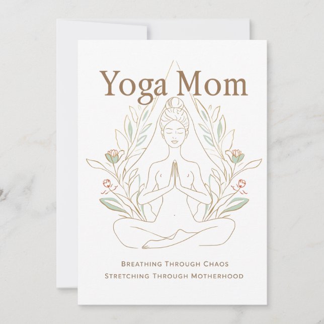 Yoga Mom Breathing Through Motherhood Julkort (Framsida)