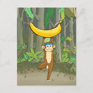 Yoga Monkey Vykort