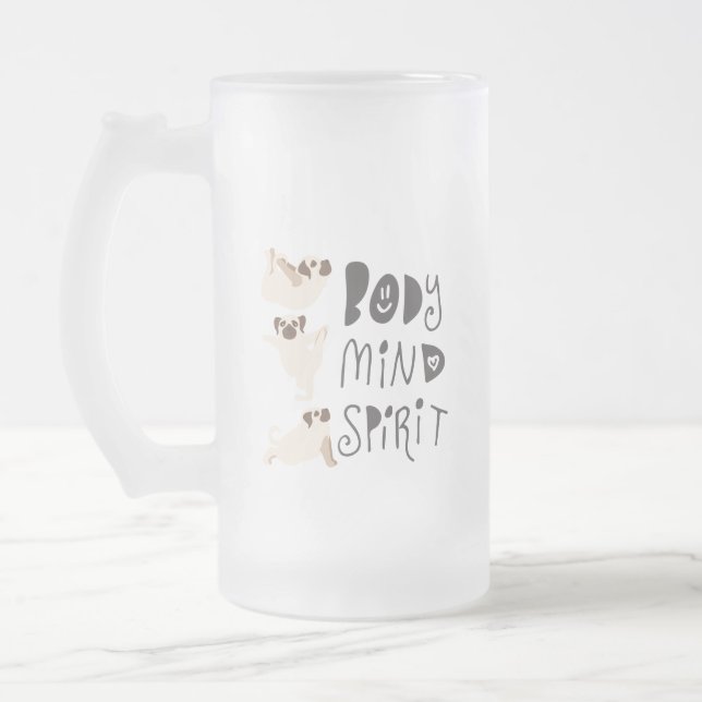 Yoga Mopsar Frostat Ölglas (Vänster)