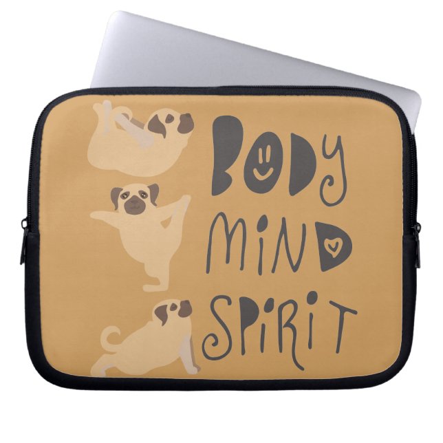 Yoga Mopsar Laptop Sleeve (Framsidan)
