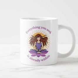 Yoga Mug – Spiritual Gift for Women, Calm Vibes Jumbo Mugg