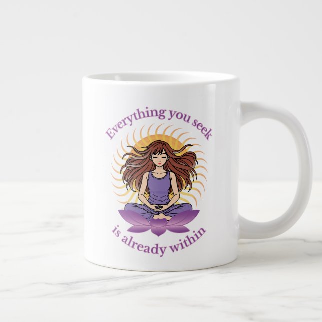 Yoga Mug – Spiritual Gift for Women, Calm Vibes Jumbo Mugg (Höger)