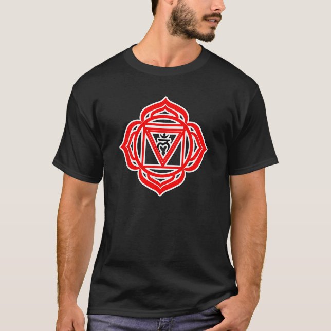 Yoga Muladhara Root Basic Truth Red Chakra T Shirt (Framsida)