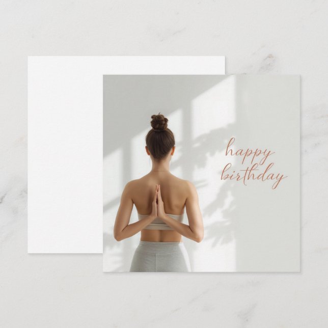 Yoga Namaste Grattis på födelsedagen Kort (Fram/baksida)