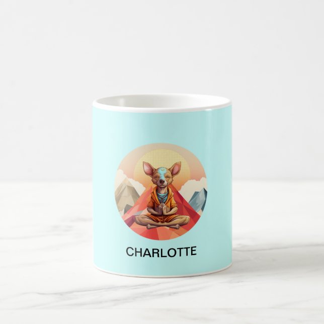 Yoga - Namaste - Hund Kaffemugg (Center)