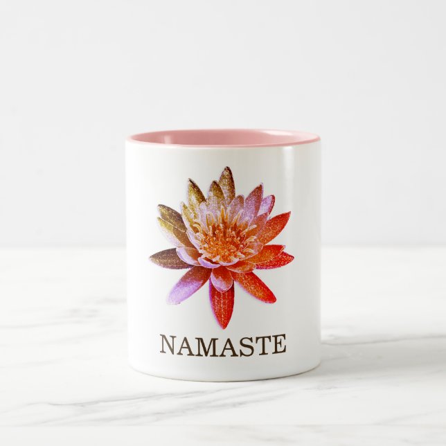 Yoga Namaste Lotus Flower Två-Tonad Mugg (Center)