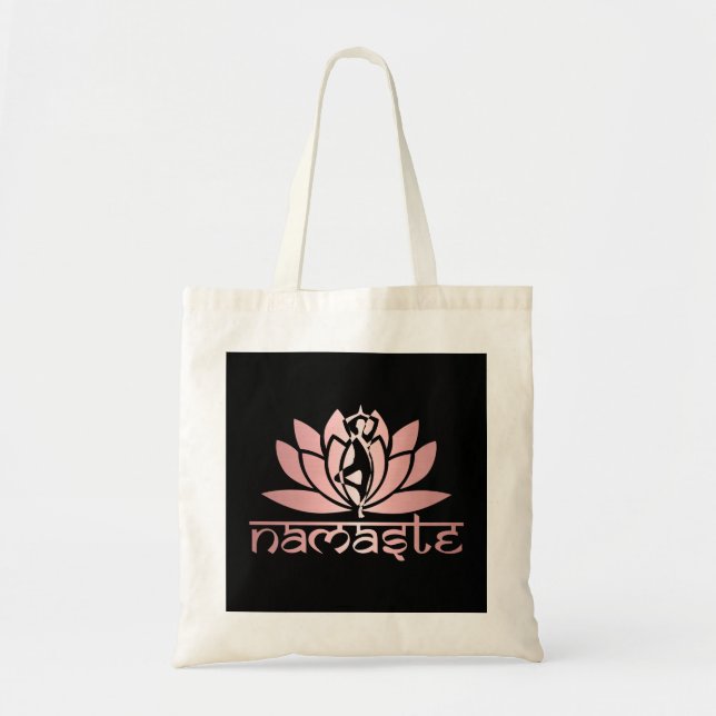 Yoga - Namaste Lotus Symbol Tygkasse (Framsidan)