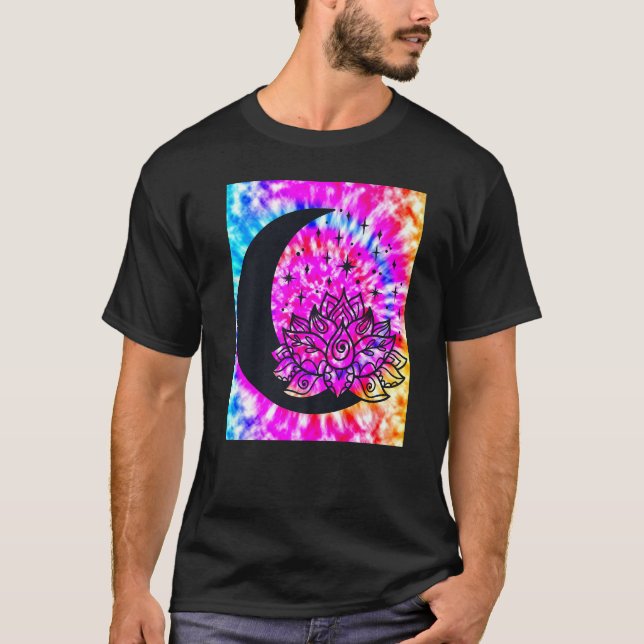 Yoga Namaste Måne Tie Die Buddha 2 T Shirt (Framsida)