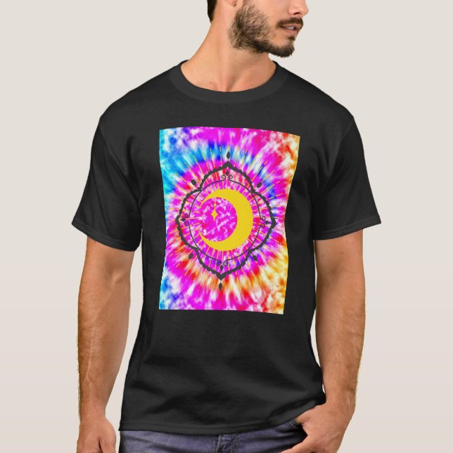 Yoga Namaste Måne Tie Die Buddha 3 T Shirt (Framsida)