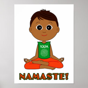 Yoga Namaste med pojken Poster