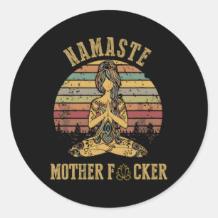 Yoga Namaste Mor F Runt Klistermärke