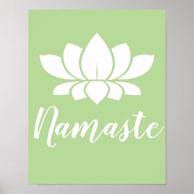 Yoga Namaste White Lotus Flower Poster (Framsidan)