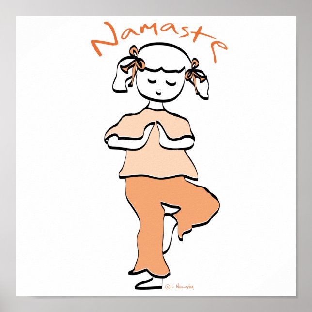 Yoga Namaste Young Girl Poster (Framsidan)