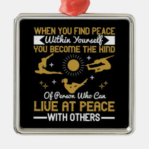 Yoga - när du hittar fred inom dig själv julgransprydnad metall