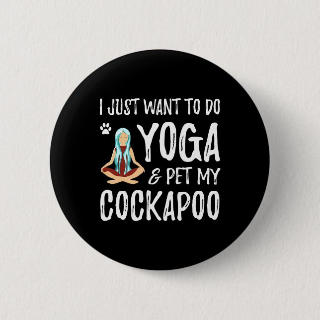 Yoga och Apoo-hund för rolig presentidé för hundma Knapp (Framsida)