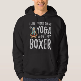 Yoga och Boxer för Rolig hund Mamma Gift Idea Hoodie