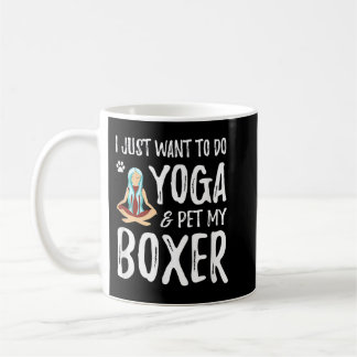 Yoga och Boxer för Rolig hund Mamma Gift Idea Kaffemugg