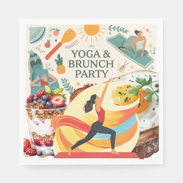 Yoga och Brunch Party Pappersservett (Framsidan)
