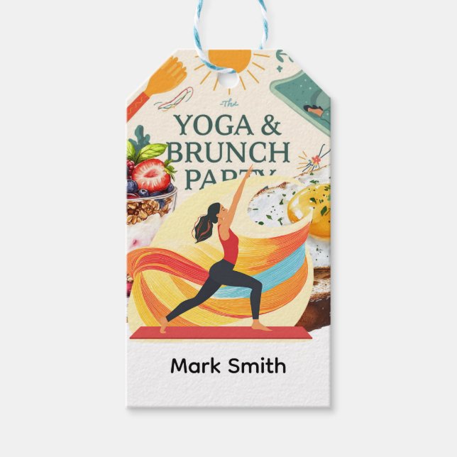 Yoga och Brunch Party Presentetikett (Framsidan)