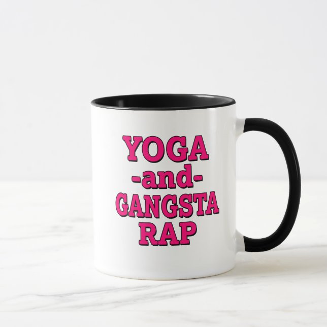Yoga och Gangsta rappar den roliga kaffemuggen Mugg (Höger)